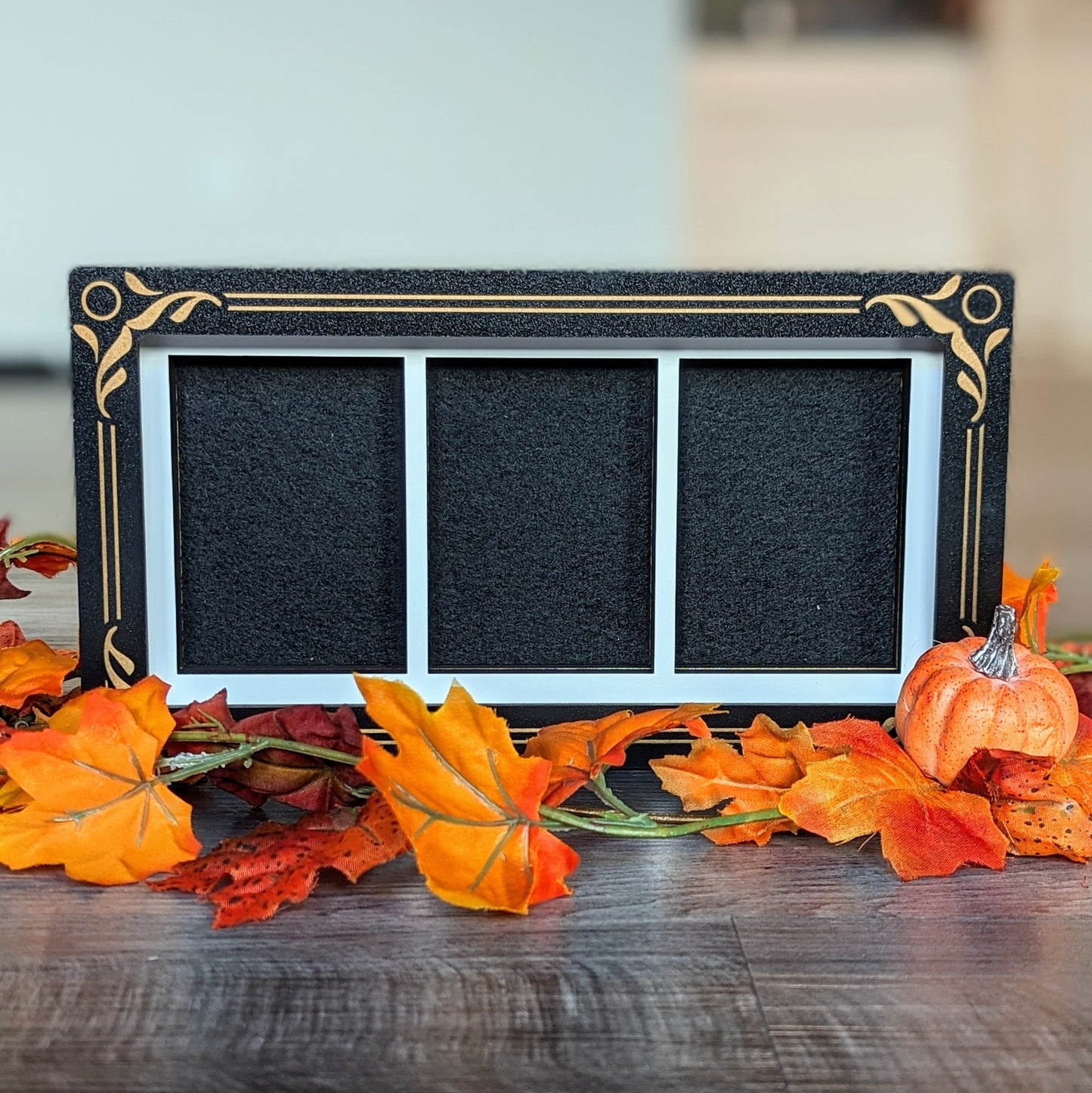 playing card deck 3-slot display frame, fits cards in standard boxes, great for magic the gathering, cards from Brandon Sanderson, pokemon, and more