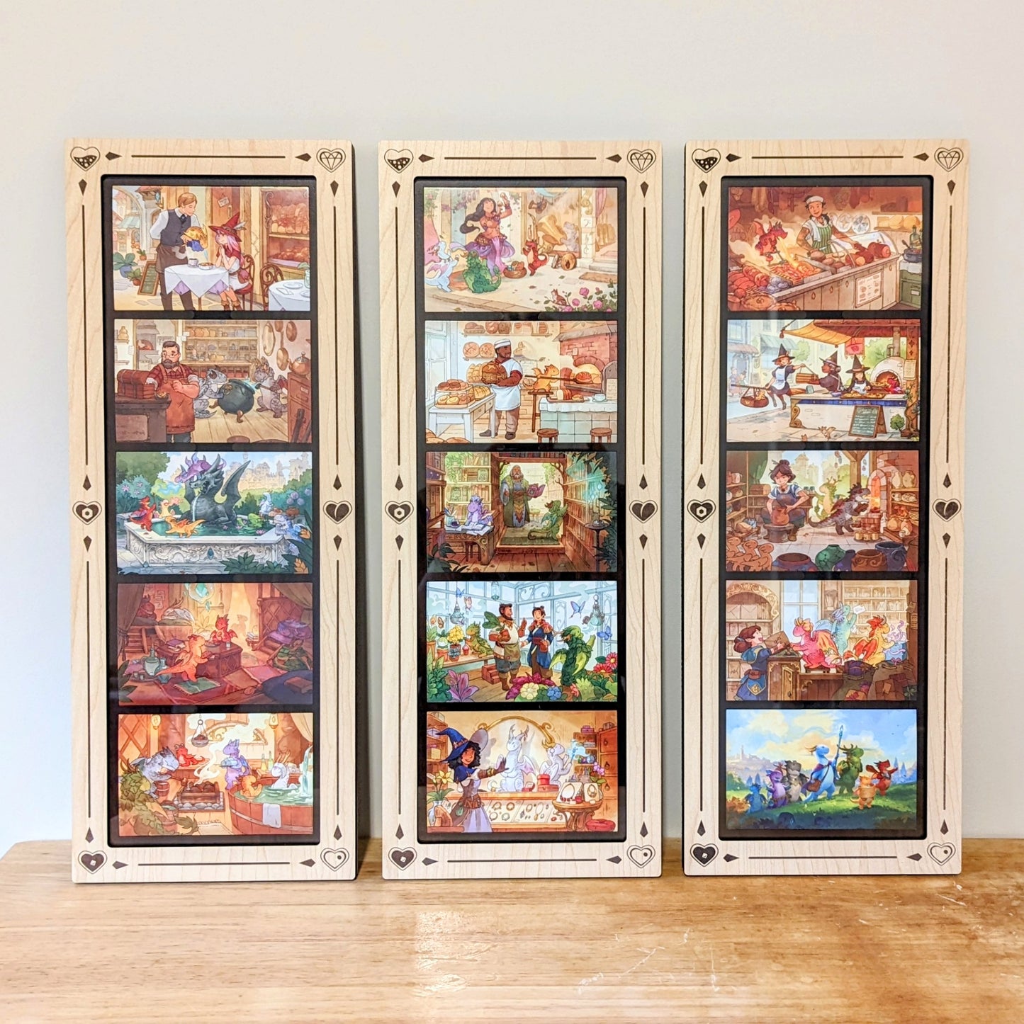 Art card display for Flamecraft Art by Sandara and Cardboard Alchemy