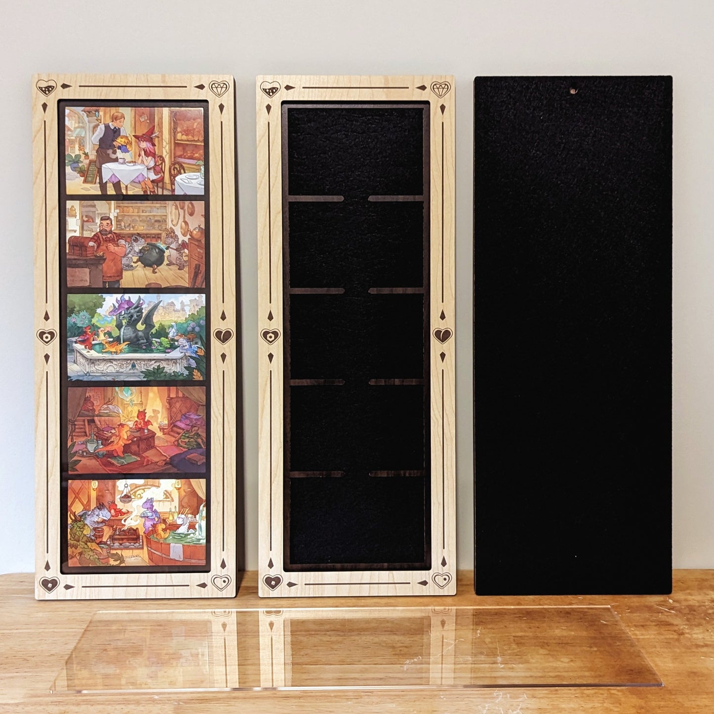Art card display for Flamecraft Art by Sandara and Cardboard Alchemy