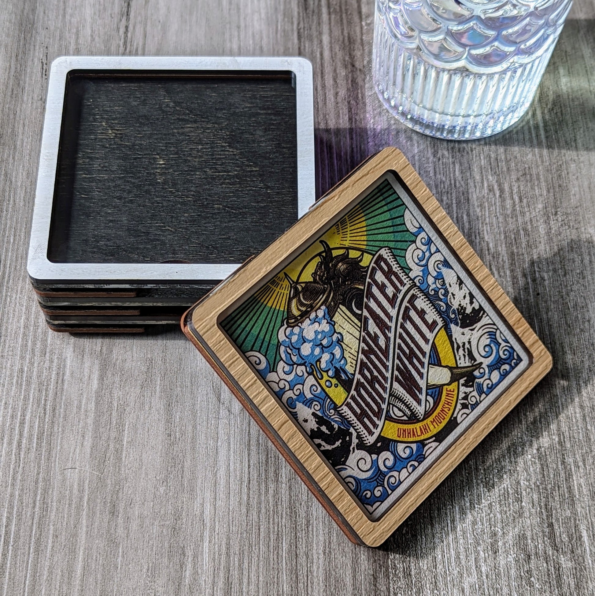 acrylic coaster case for paper coasters from brandon sanderson year of sanderson leatherbound coaster set