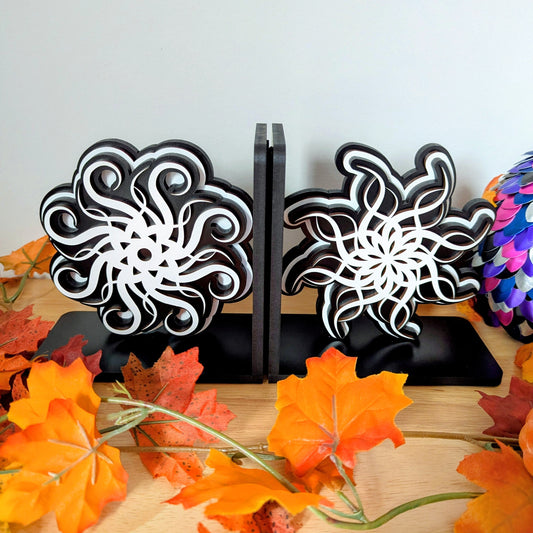 wooden bookends inspired by lightweaver cryptics spren from brandon sanderson stormlight archive