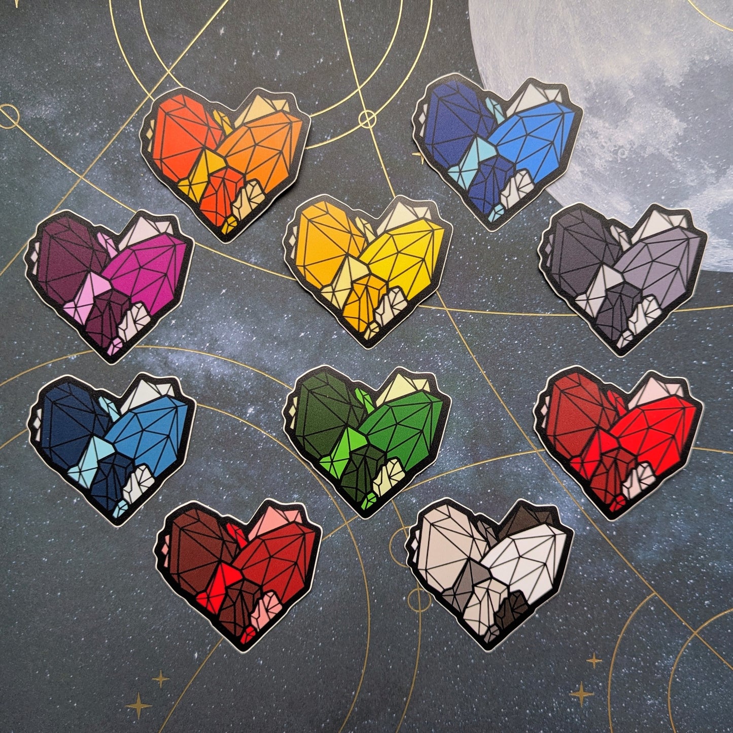 Gemheart Stickers - Singles or 10-pack