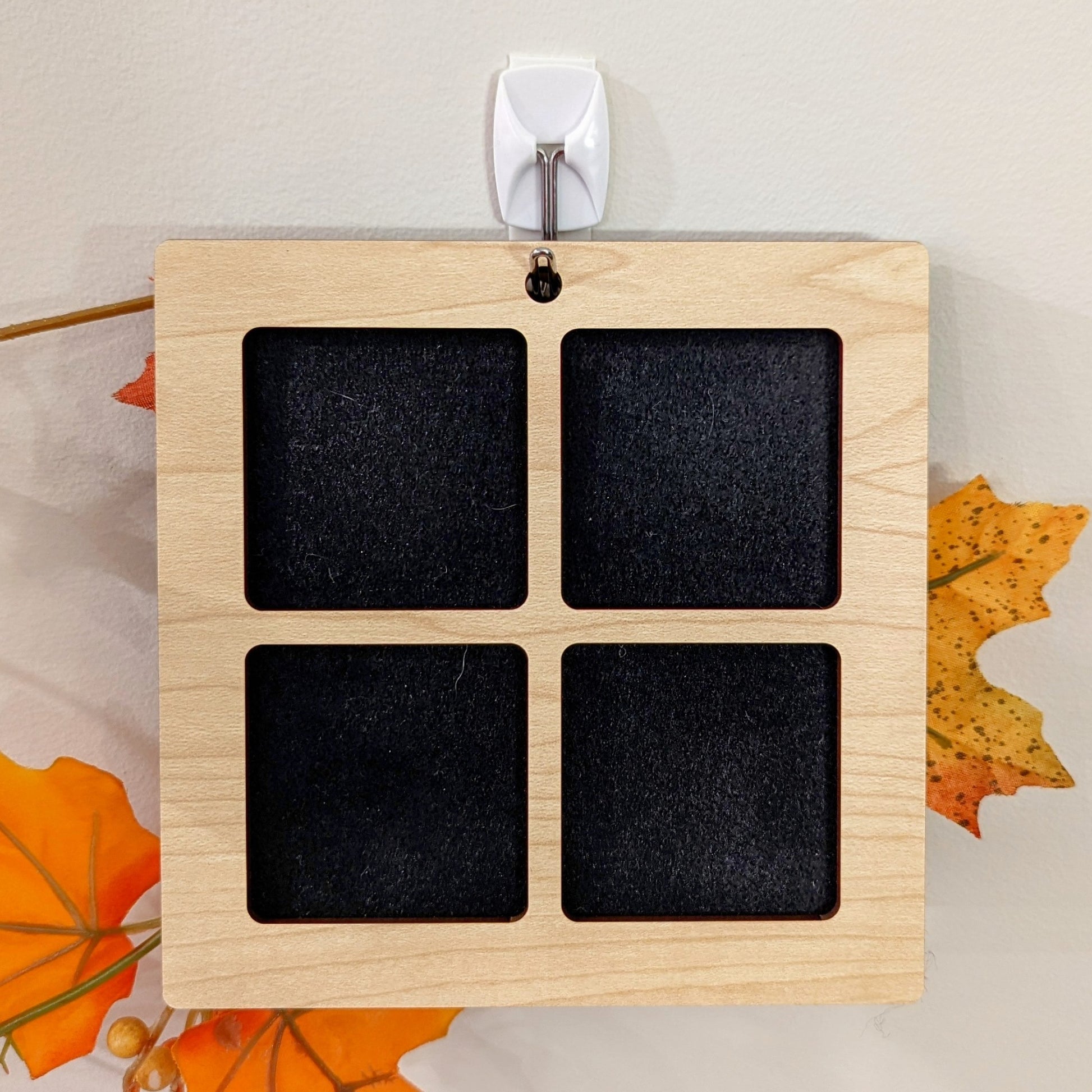 simple reversible pin display for up to 2 inch enamel pins, handmade wooden pin frame