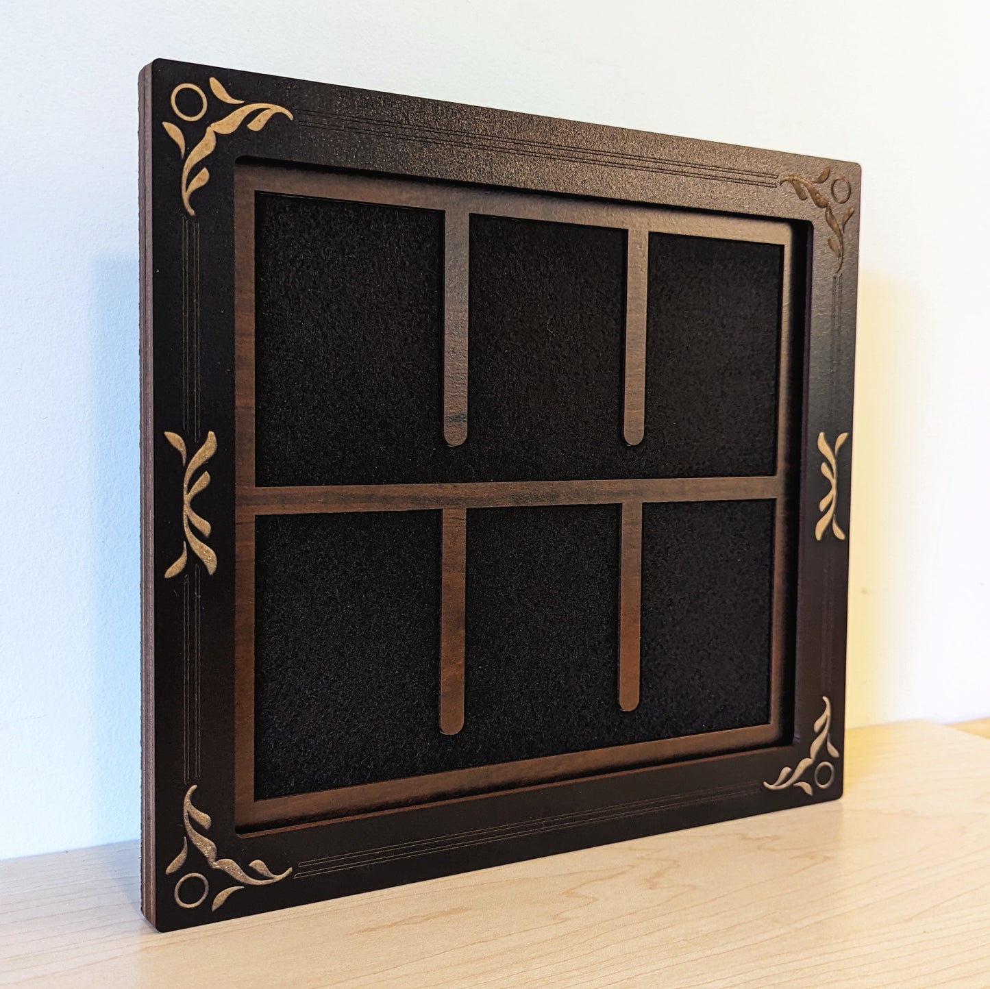 playing card 6-slot display frame, fits cards in standard card sleeves, great for magic the gathering, mistborn cards from Brandon sanderson, pokemon, and more