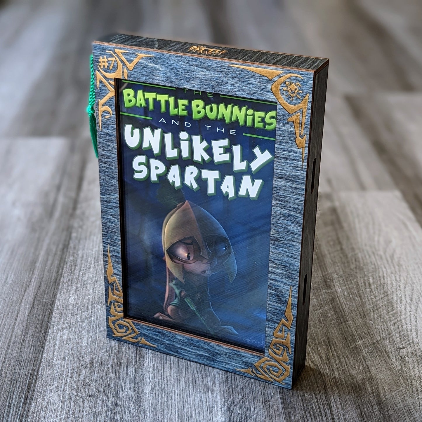the battle bunnies and the unlikely spartan numbered hardcover book display case