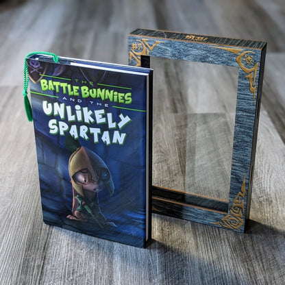 the battle bunnies and the unlikely spartan numbered hardcover book display case
