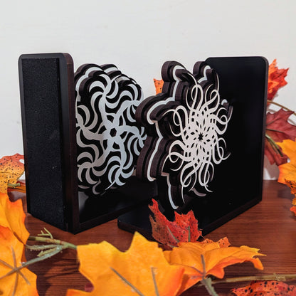 wooden bookends inspired by lightweaver cryptics spren from brandon sanderson stormlight archive