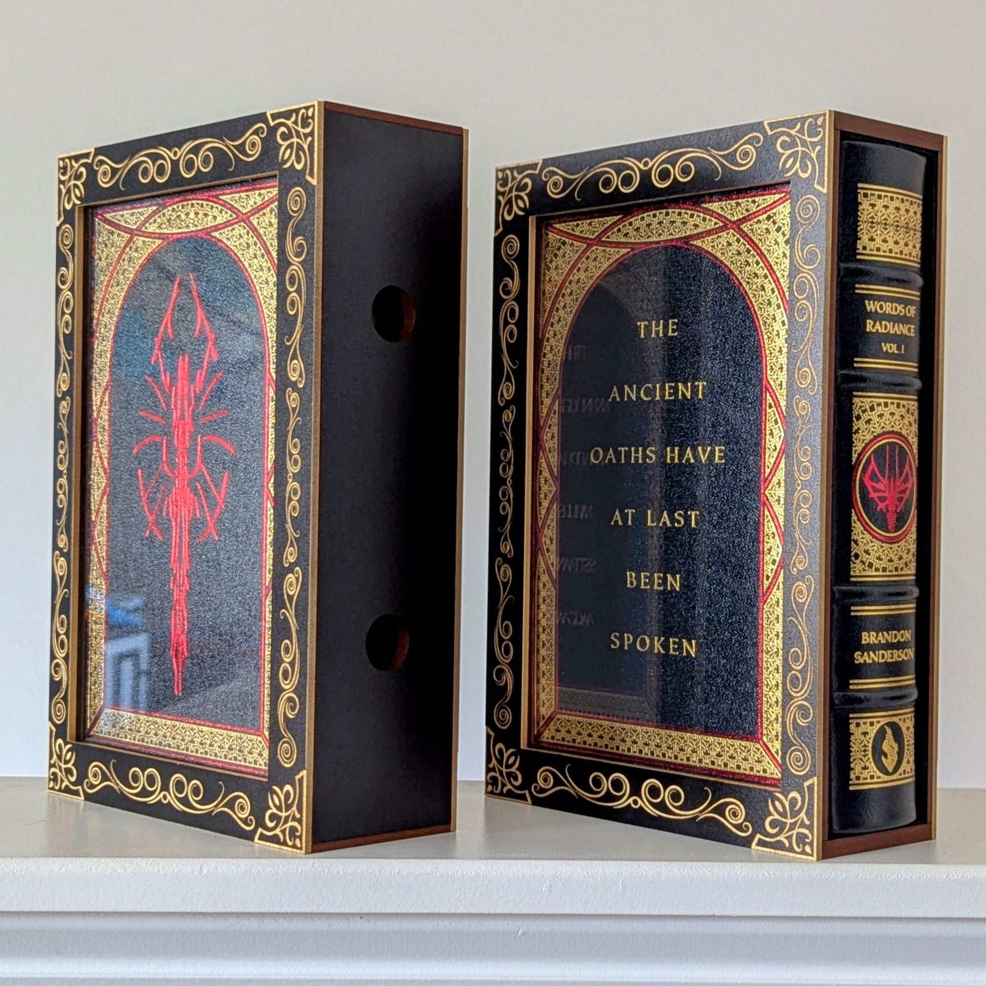 book display case for collectible books like leatherbounds from brandon sanderson and lord of the rings