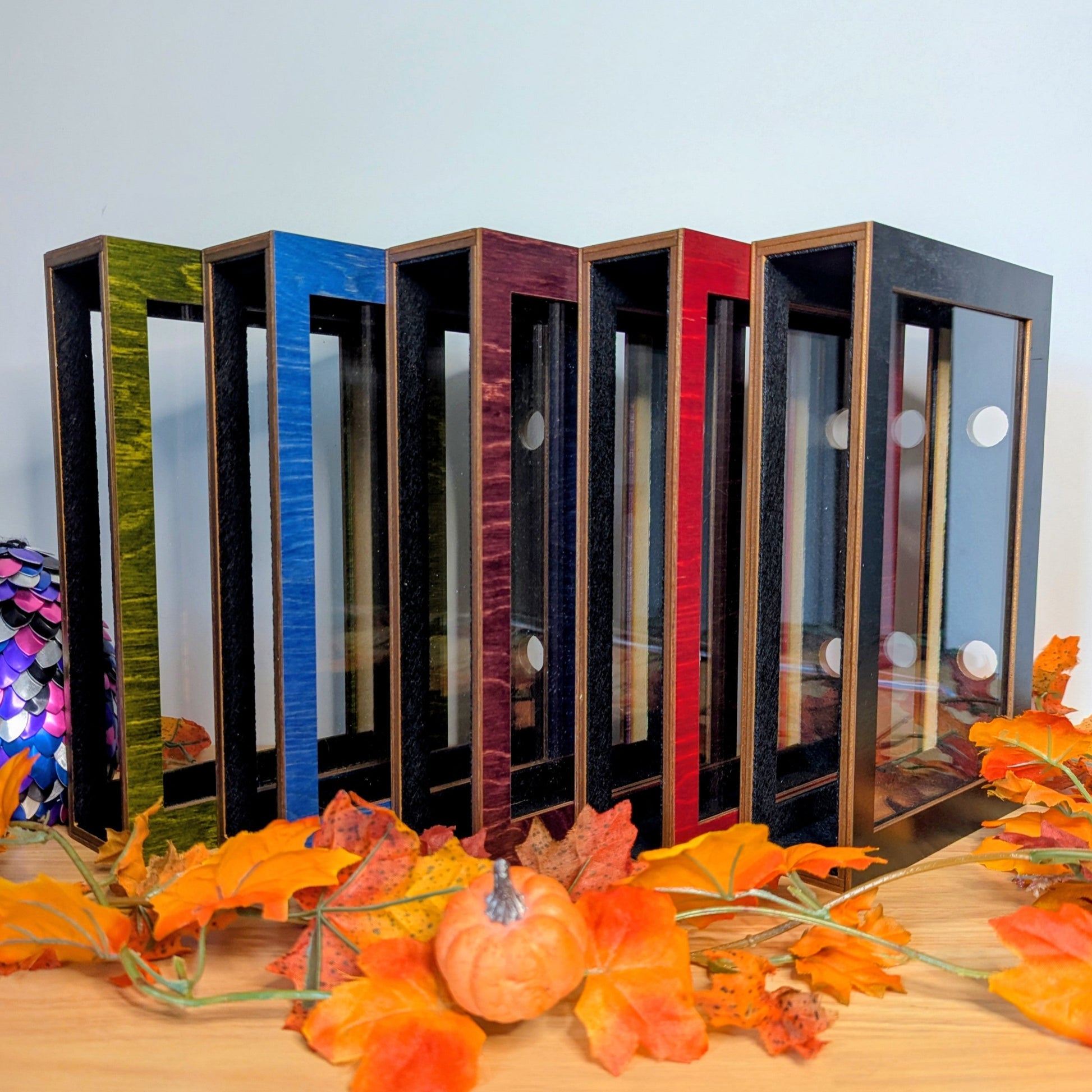 display cases for brandon sanderson's secret project novels, tress, frugal wizard, yumi, and sunlit man
