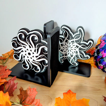 wooden bookends inspired by lightweaver cryptics spren from brandon sanderson stormlight archive