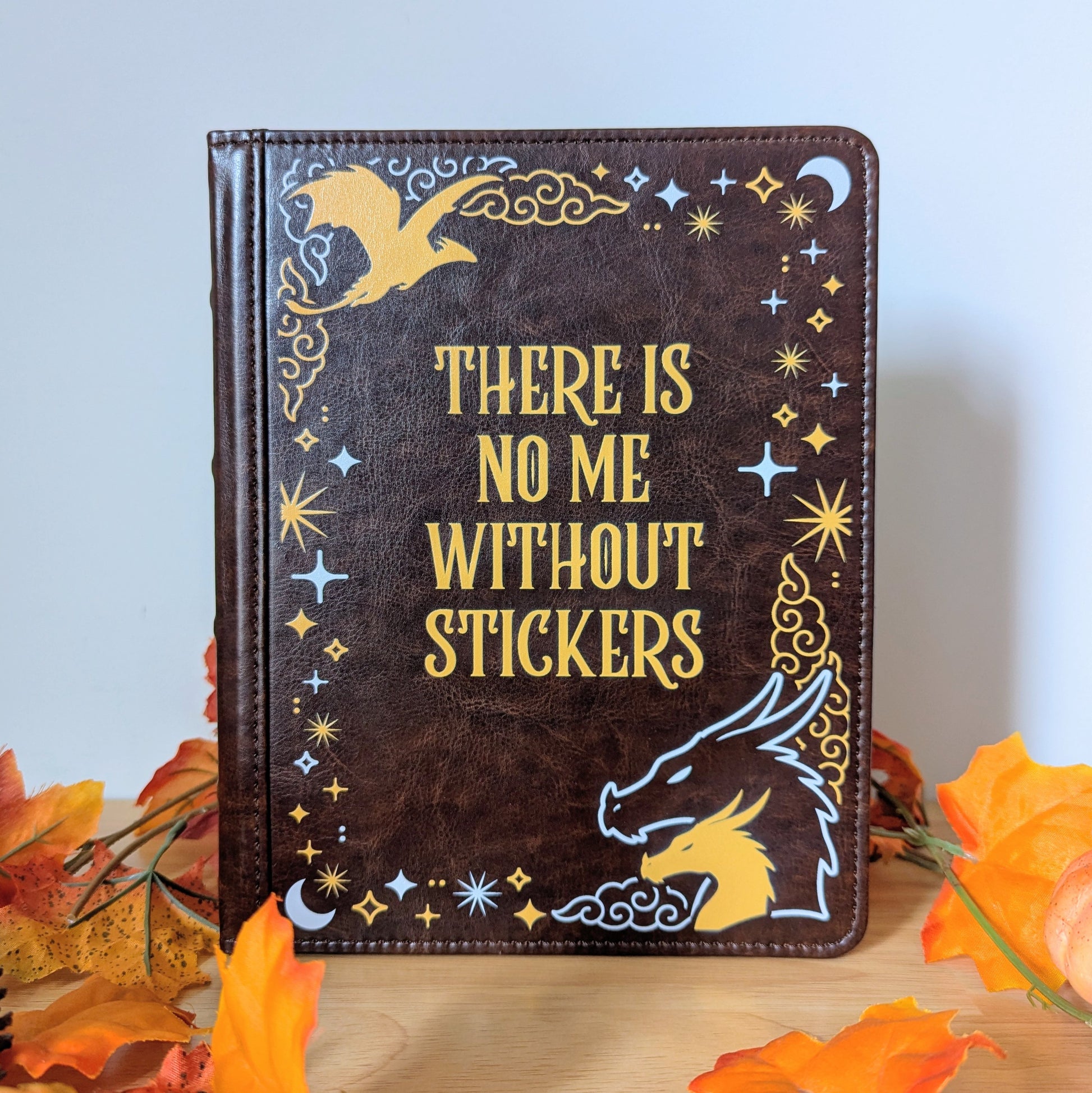 reusable sticker album for sticker collectors, brandon sanderson stickers, cosmere stickers, pixie and brutus stickers, fourth wing yarros