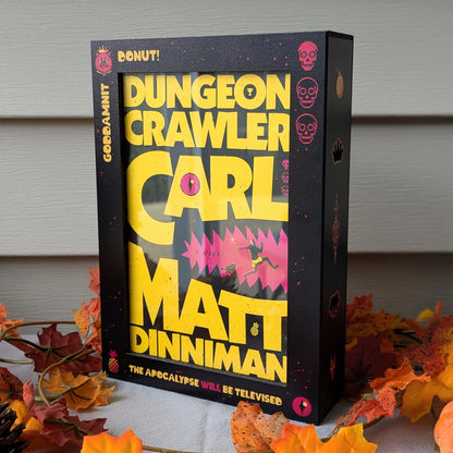 dungeon crawler card display case for matt dinniman book goddamnit donut player killer skulls