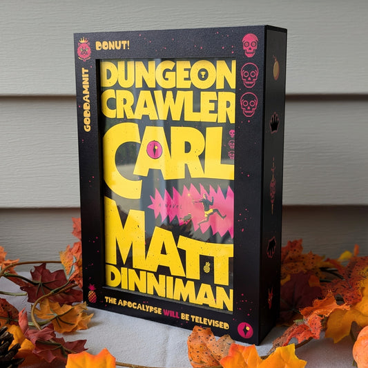 dungeon crawler card display case for matt dinniman book goddamnit donut player killer skulls