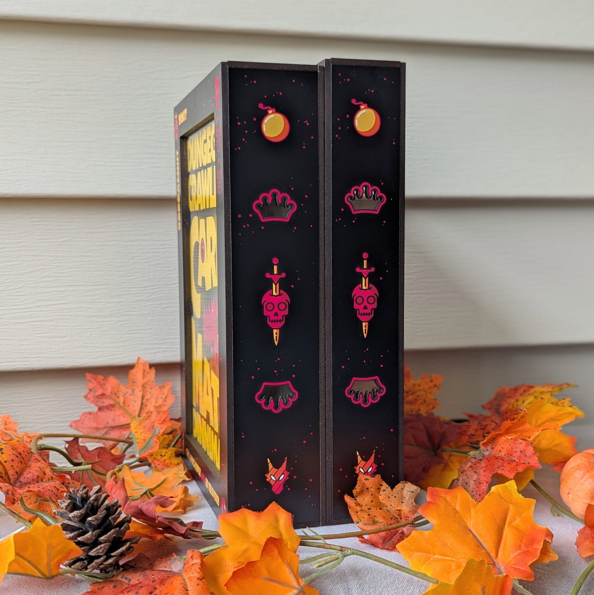 dungeon crawler card display case for matt dinniman book goddamnit donut player killer skulls