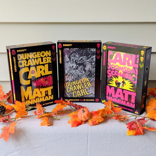 dungeon crawler carl display case for matt dinniman book goddamnit donut mongo is appalled carls doomsday scenario kickstarter