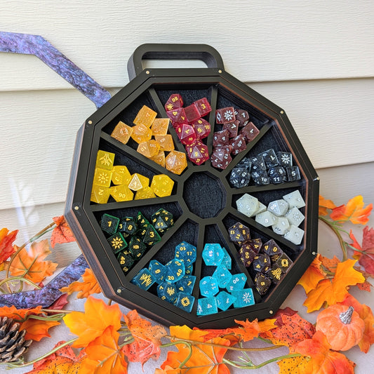 dice display with removable dice tray and built in handle made for brandon sanderson cosmere stomlight knights radiant
