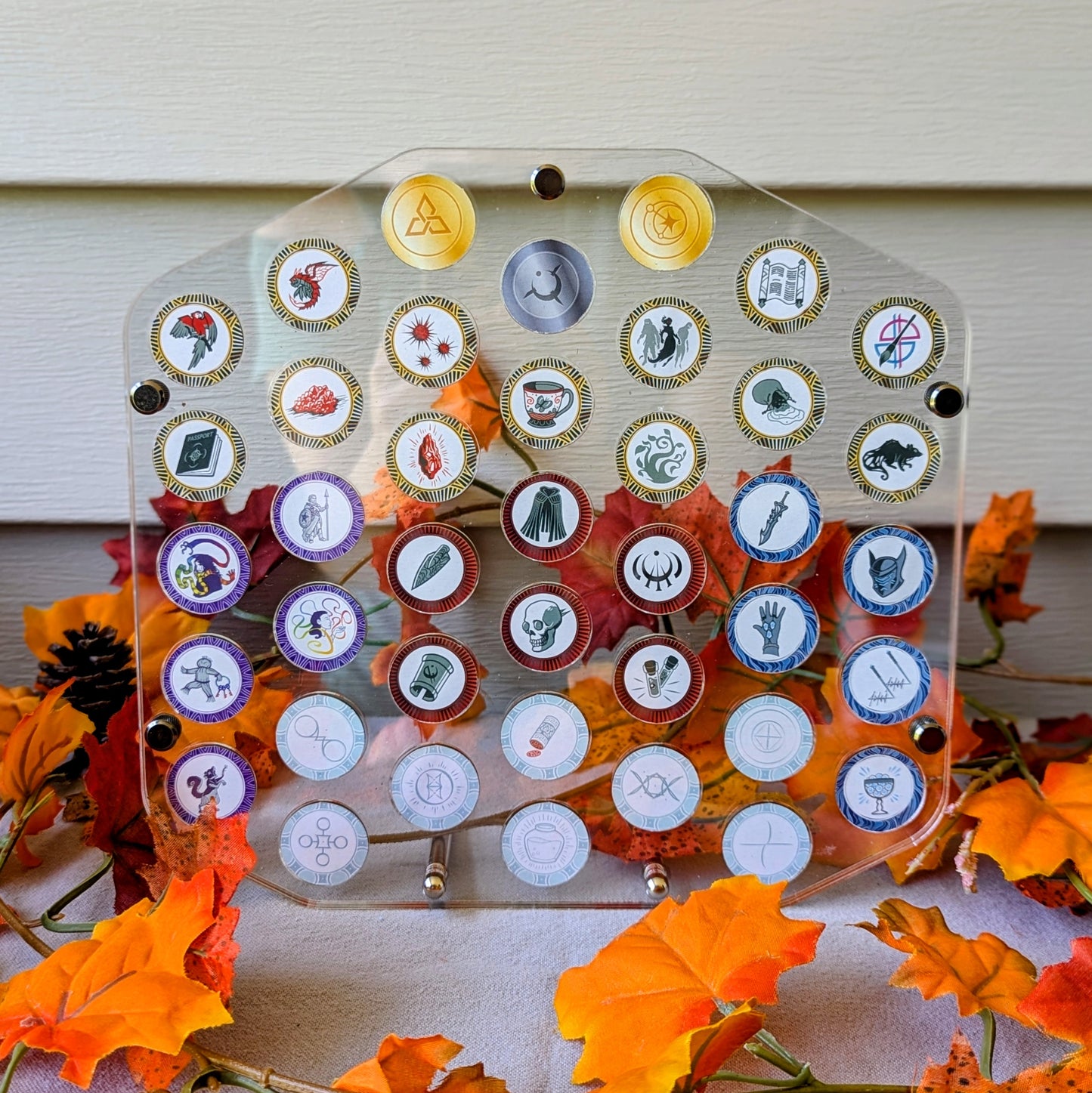 brandon sanderson dragonsteel nexus 2025 token collection display by dragon woodshop