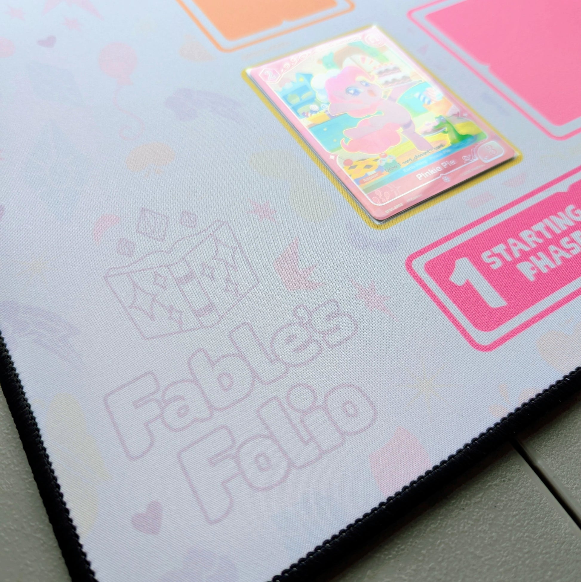 fable's folio playmat for my little pony trading card game from kayou magic the gathering applejack fluttershy rainbow dash rarity pinkie pie princess twilight sparkle