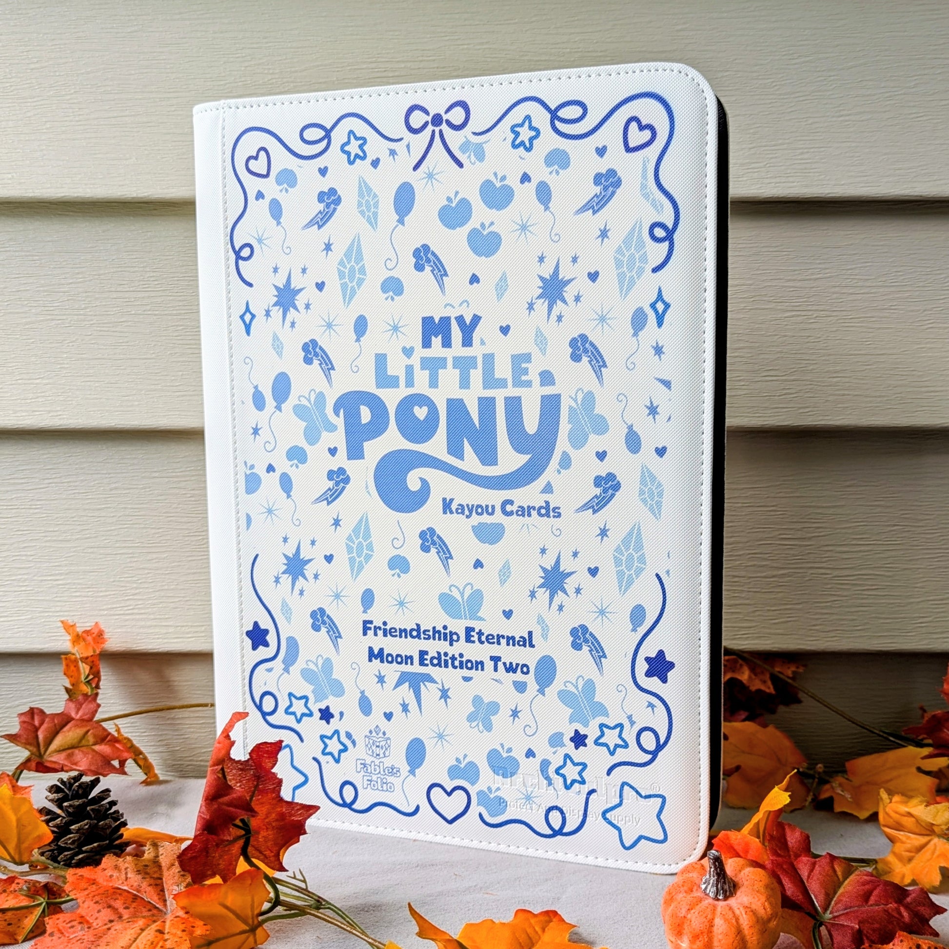 fable's folio card binder for my little pony trading card game from kayou magic the gathering applejack fluttershy rainbow dash rarity pinkie pie princess twilight sparkle