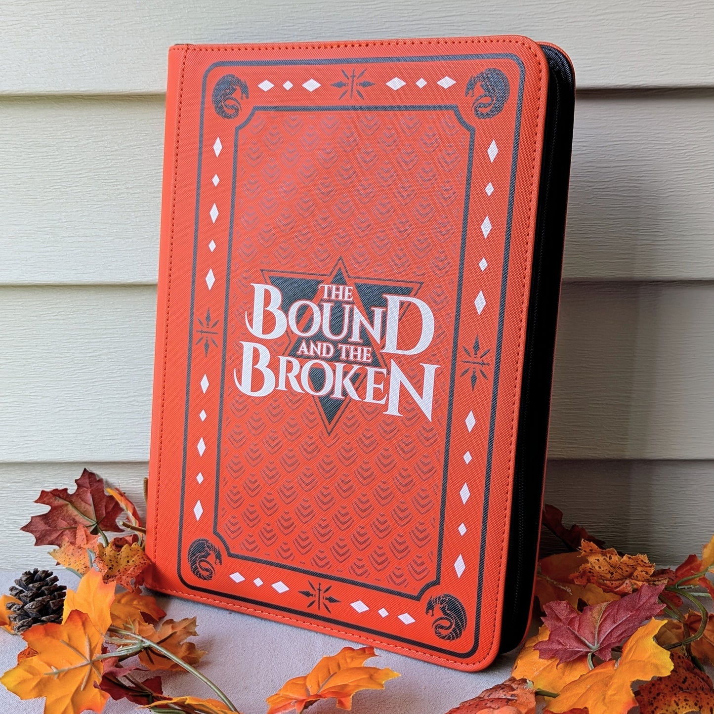 The bound and the broken by Ryan Cahill collectible trading Patreon cards binder by dragon woodshop the order lorian empire Valtara wyvern