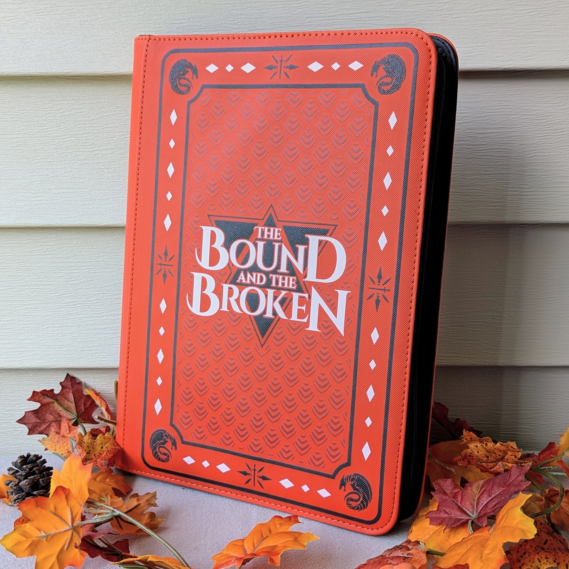 The bound and the broken by Ryan Cahill collectible trading Patreon cards binder by dragon woodshop the order lorian empire Valtara wyvern