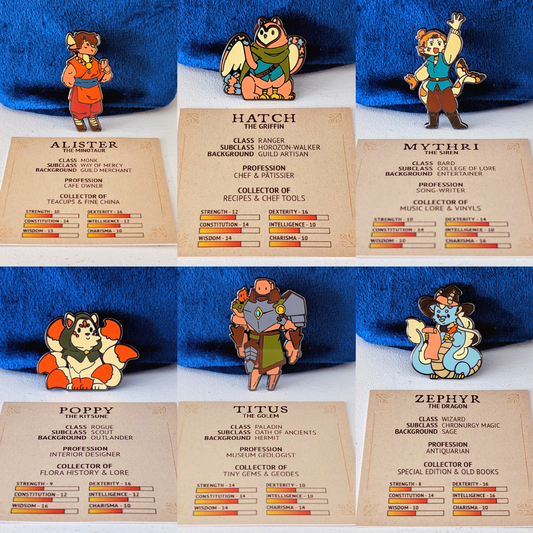 Collectors Guild Cafe Characters Pin Set