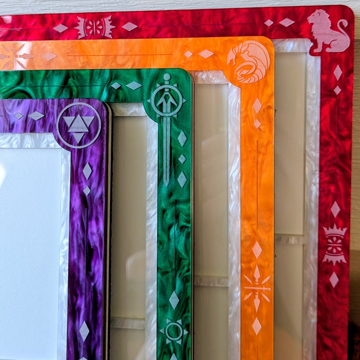 ryan cahill bound and the broken blood and fire card display made by carly k mythic mgmt dragon woodshop