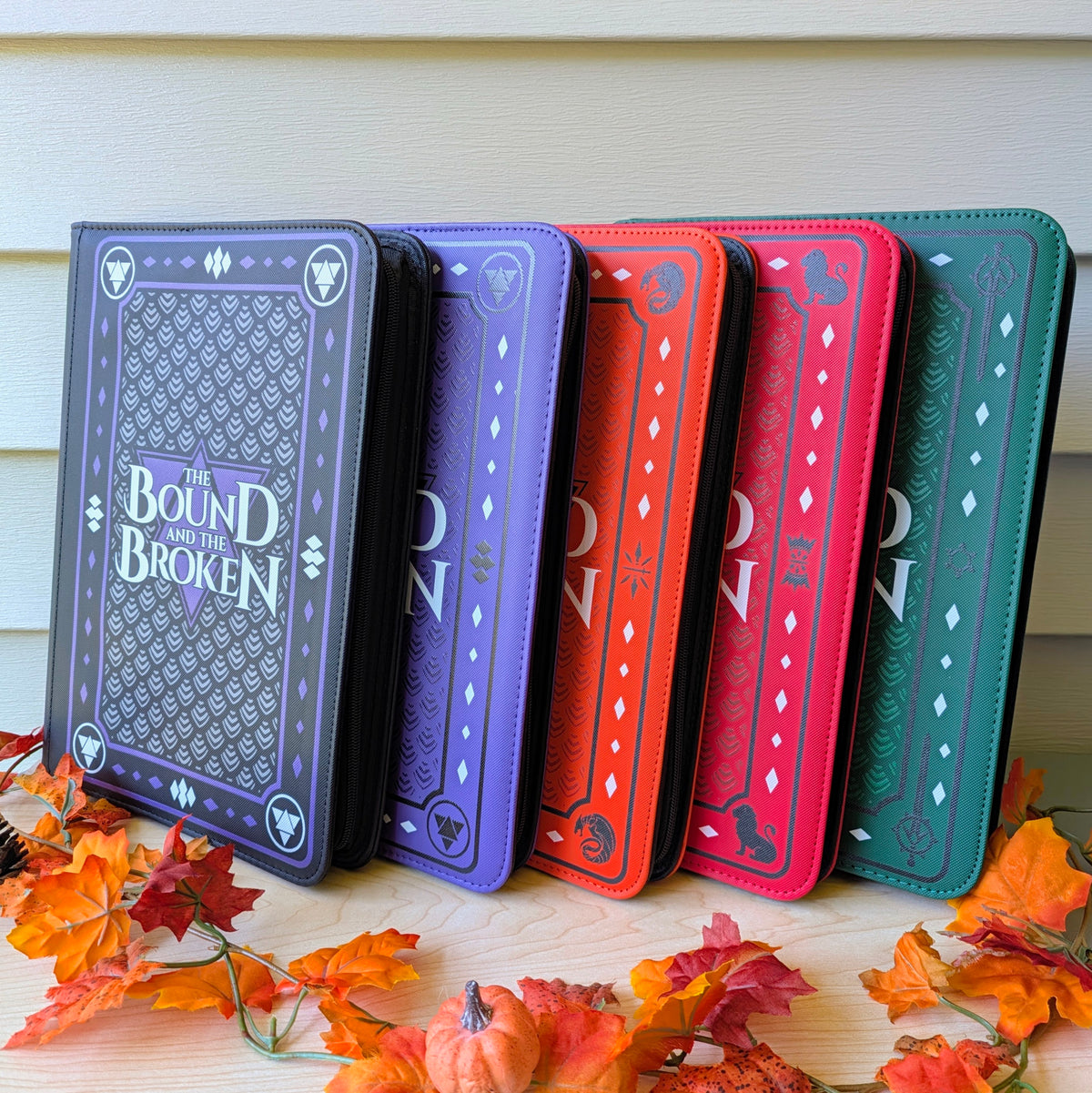 bound and the broken by Ryan Cahill collectible trading Patreon cards binder by dragon woodshop the order lorian empire Valtara wyvern knights achyron