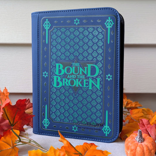 Card binder for Ryan Cahill the bound and the broken Patreon collectible cards made by dragon woodshop