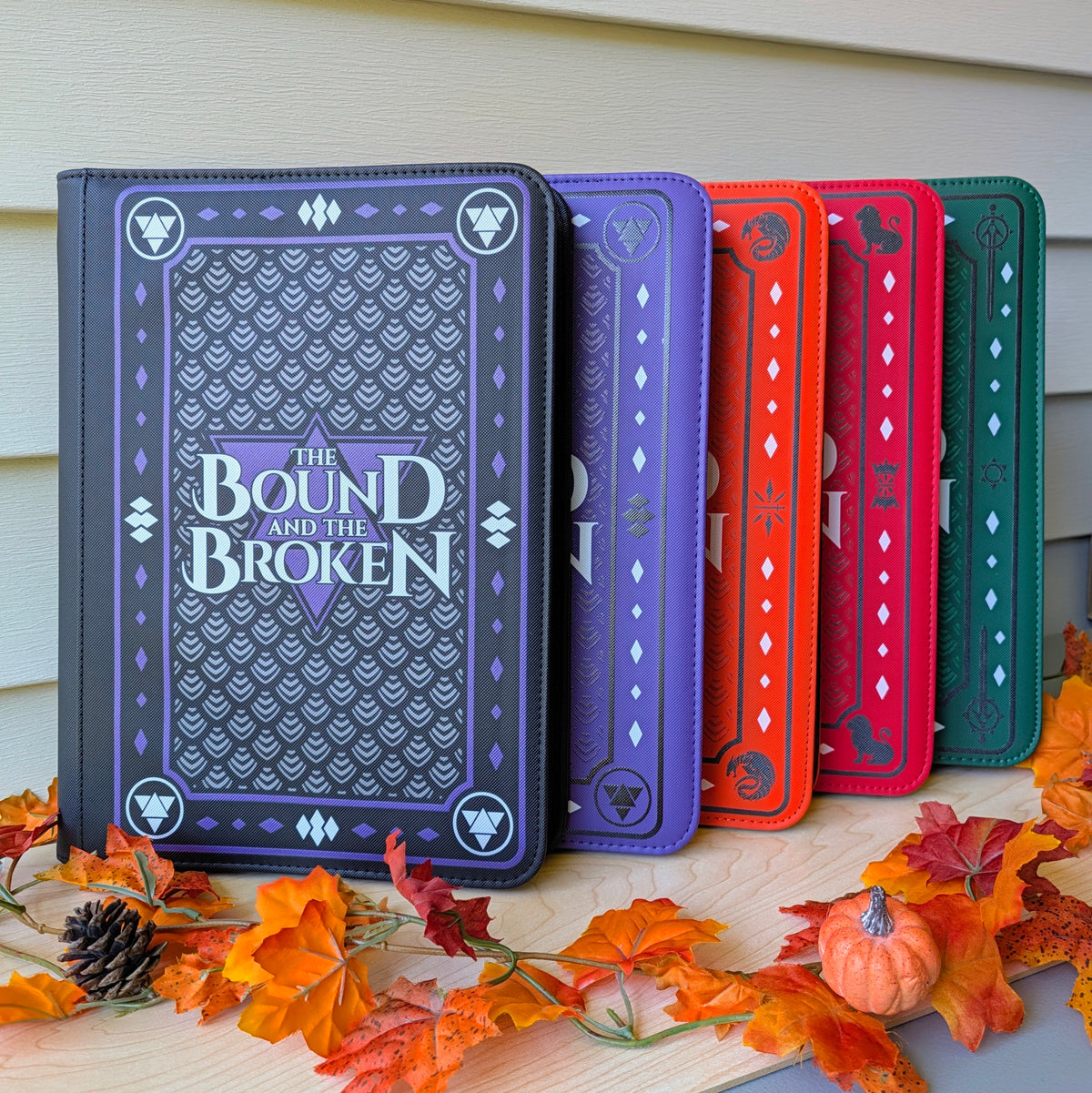 bound and the broken by Ryan Cahill collectible trading Patreon cards binder by dragon woodshop the order lorian empire Valtara wyvern knights achyron