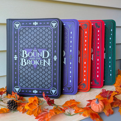bound and the broken by Ryan Cahill collectible trading Patreon cards binder by dragon woodshop the order lorian empire Valtara wyvern knights achyron