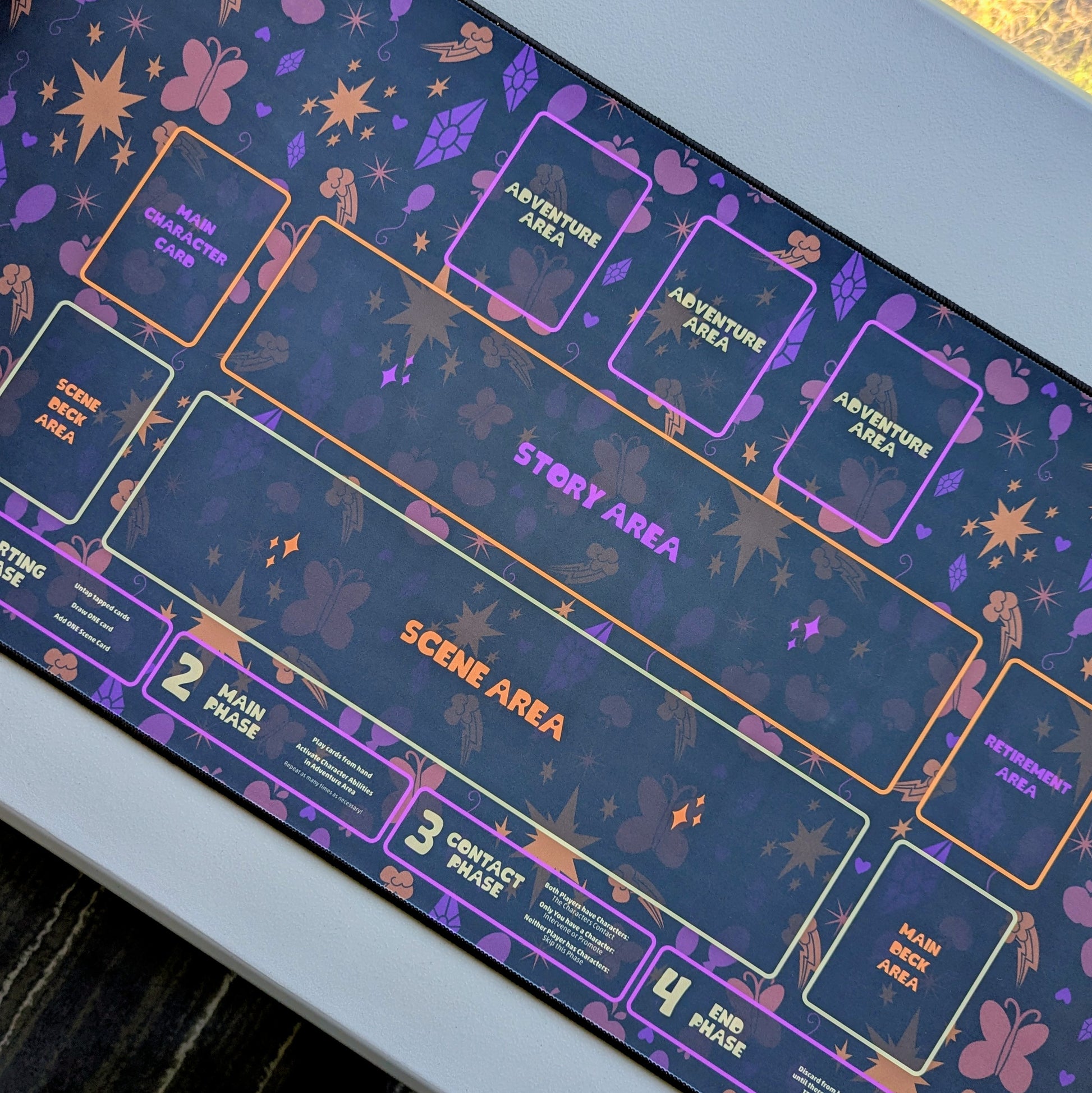 fable's folio playmat for my little pony trading card game from kayou magic the gathering applejack fluttershy rainbow dash rarity pinkie pie princess twilight sparkle