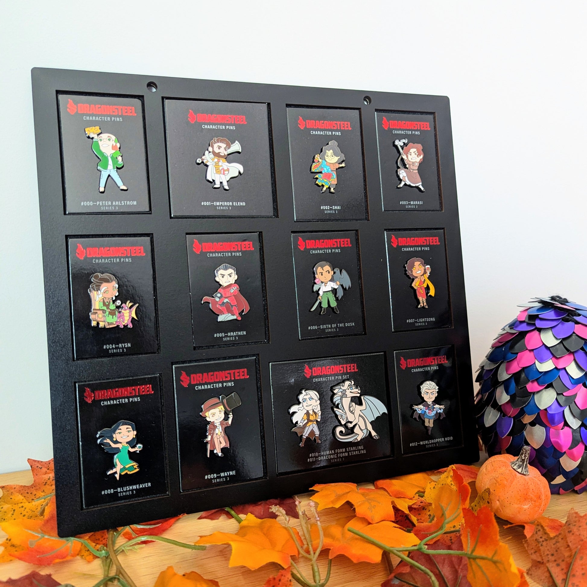 Pin display for Brandon Sanderson series 3 cosmere character pins mistborn elantris warbreaker stormlight