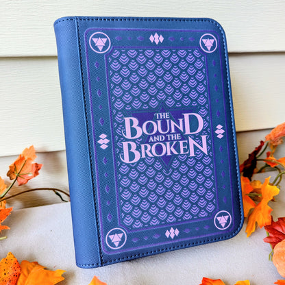 The bound and the broken by Ryan Cahill collectible trading Patreon cards binder by dragon woodshop