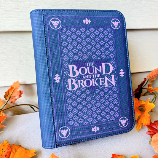 The bound and the broken by Ryan Cahill collectible trading Patreon cards binder by dragon woodshop