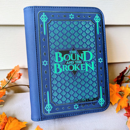 The bound and the broken by Ryan Cahill collectible trading Patreon cards binder by dragon woodshop knights of Achyron soulblade