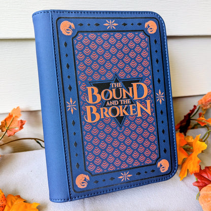 The bound and the broken by Ryan Cahill collectible trading Patreon cards binder by dragon woodshop Valtara wyvern