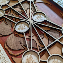 Load image into Gallery viewer, The Eye of Stormlight &amp; Wit Box Wooden Challenge Coin Display based on The Way of Kings by Brandon Sanderson and Original Double Eye of The Almighty Art by Isaac Stewart
