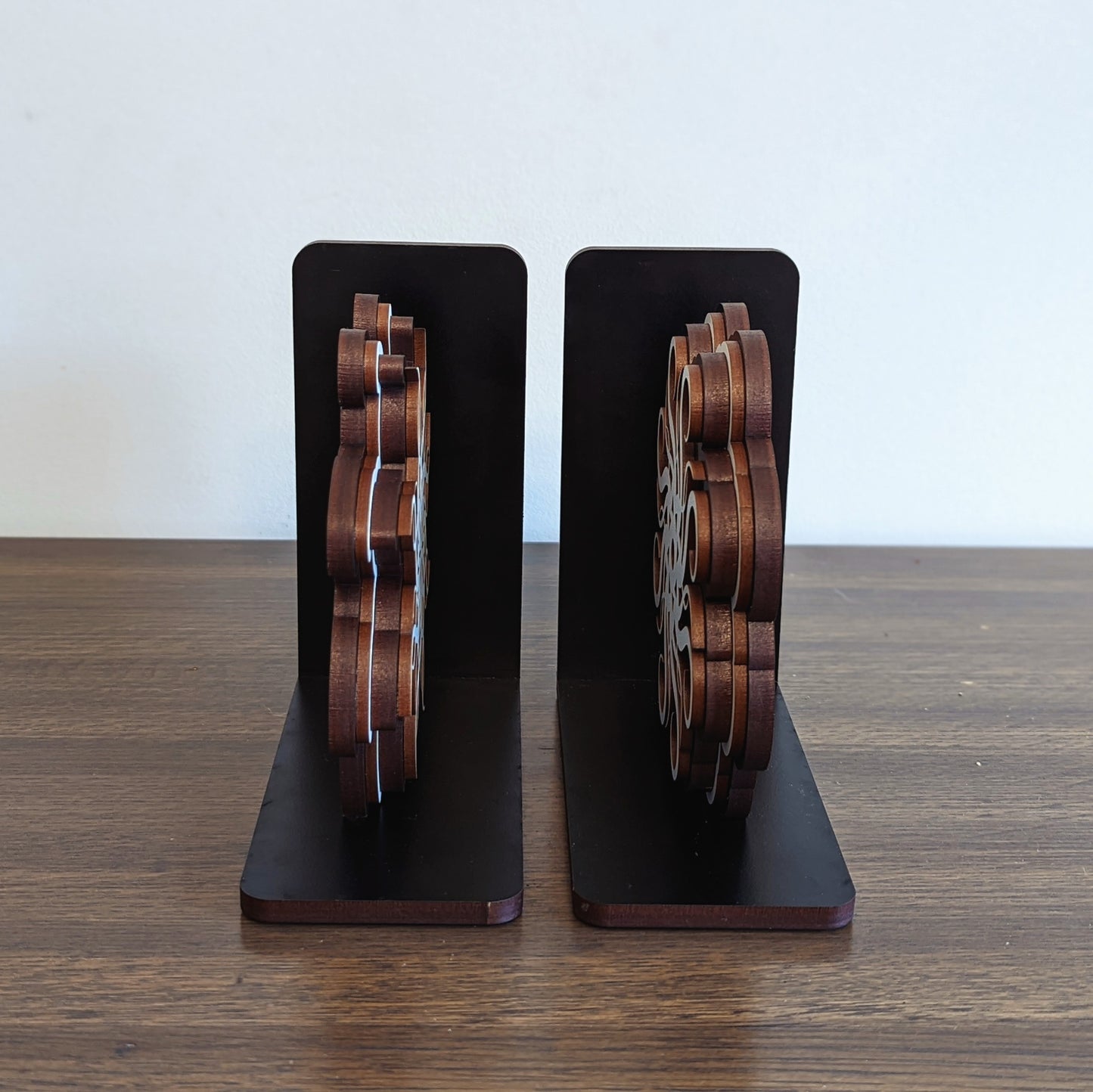 wooden bookends inspired by lightweaver cryptics spren from brandon sanderson stormlight archive