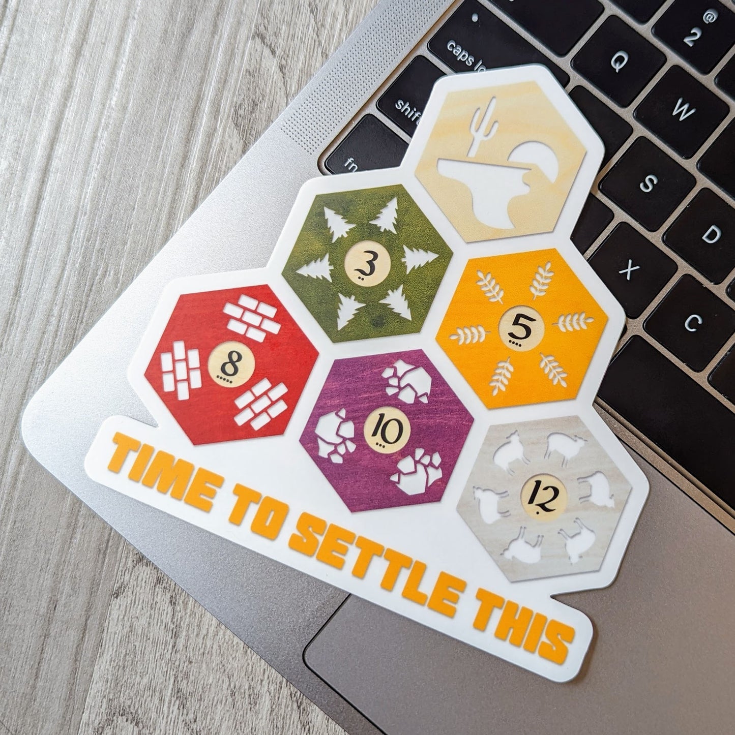 settlers of catan time to settle this large 5 inch vinyl sticker