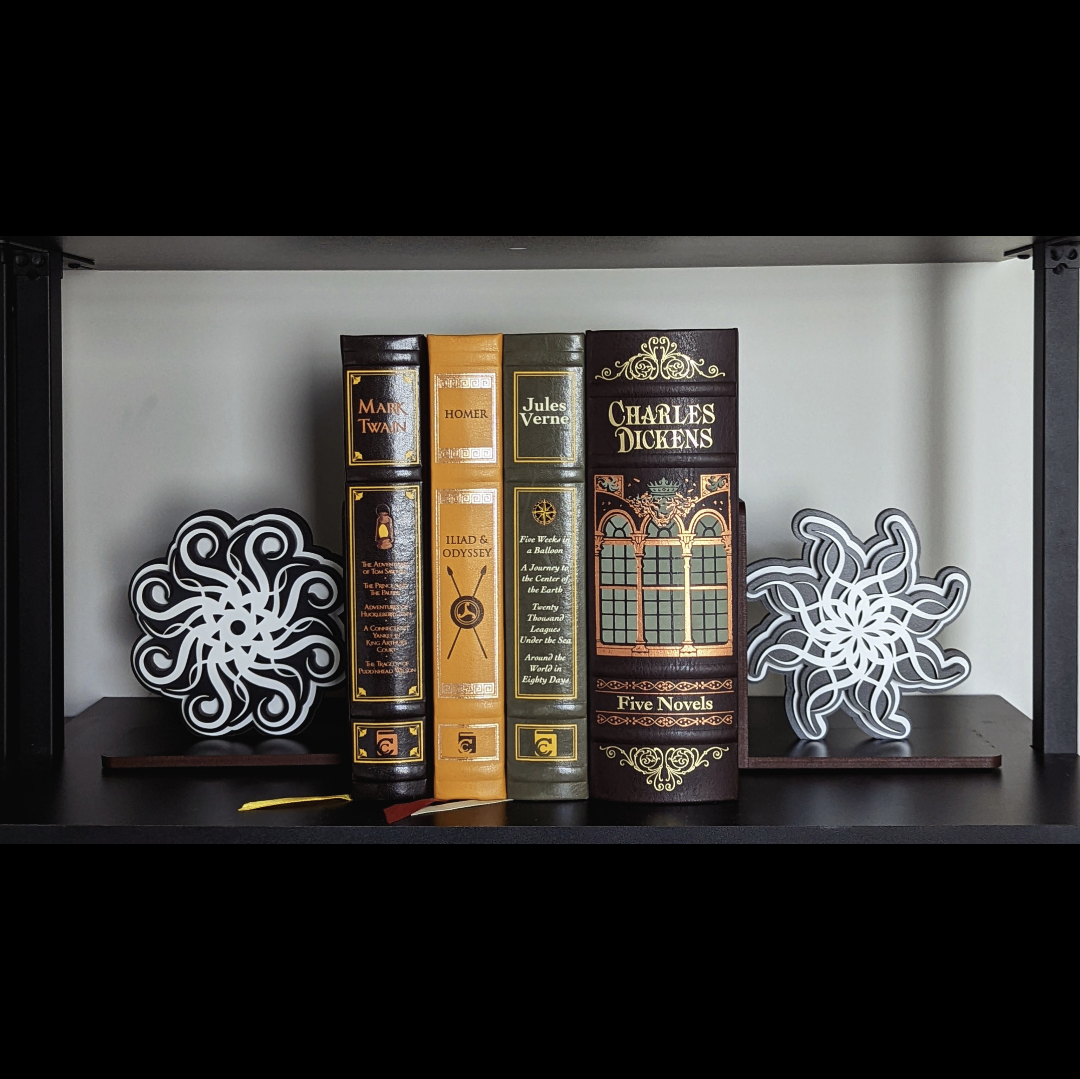 wooden bookends inspired by lightweaver cryptics spren from brandon sanderson stormlight archive