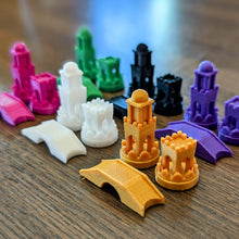 Load image into Gallery viewer, settlers of catan handmade wooden heirloom collector edition from dragon woodshop 3D printed player sets
